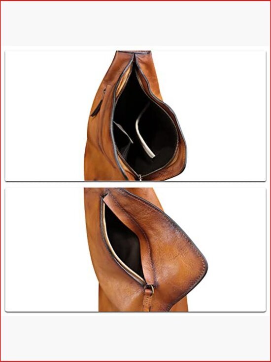 Vintage Full Grain Leather Sling Bag Crossbody Chest Daypack main image 7